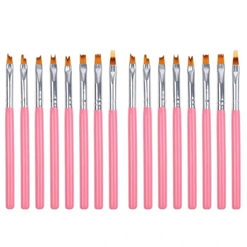 16 шт. Набор цветных ручек для рисования Розовая лепестковая ручка-кисточка для ногтей короткая кисточка для ногтей