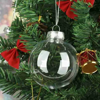 1шт Прозрачный акриловый шар 6/8/10 см, украшение в виде рождественской елки, прозрачный шар, Рождественское украшение, подвесной кулон, подарок для вечеринки