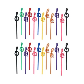 24шт Карандашей для заметок музыкальных карандашей с ластиком Красочные музыкальные карандаши Деревянный скрипичный ключ Изогнутый карандаш