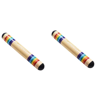 2X Дождевая палочка, Деревянная Дождевая палочка, Деревянная Дождевая палочка, Музыкальный инструмент, Звуковая игрушка Rainmaker для малышей