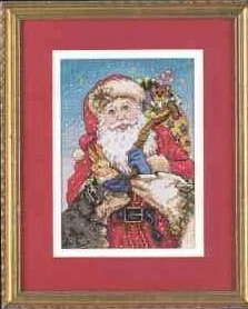 Amishop Высококачественный Прекрасный Милый Набор Для Счетной Вышивки Крестом Дед Мороз Санта Клаус И Подарок На Рождество DIM 08629