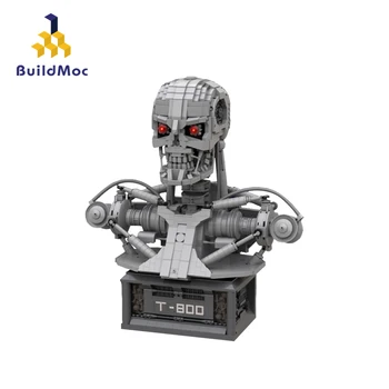 BuildMOC Terminator 800Bust Бюст 20570 Строительные Блоки Набор Статуя Модель С Мотором Робот Шоу Таун Классическая Идея Брендовые Детские Игрушки