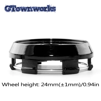 GTownworks 1шт 65 мм Автомобильные Колпачки Центральной Ступицы Колеса Ярко-Черные Диски Шин Центральная Крышка Для Стайлинга Автомобилей Со Стальным Кольцом Высокий Короткий ABS