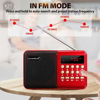 K11 Мини Портативное Радио Ручной Перезаряжаемый Цифровой FM USB MP3-Плеер Динамик для Пожилых Людей Поддержка TF Карты Многофункциональное Радио