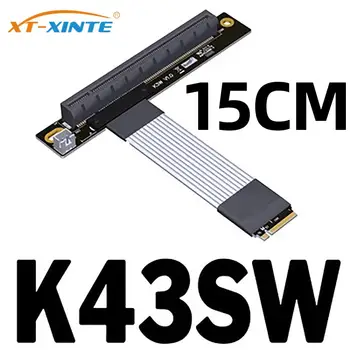 M.2 для NVMe key Материнская плата M STX Кронштейн Видеокарты Удлинитель Шнура к PCIE 4.0 x16 с поворотом на 90 градусов под углом 16x Адаптер Riser