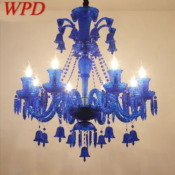 WPD Роскошный стиль Хрустальный подвесной светильник Европейская свеча Художественная люстра для гостиной, ресторана, спальни, виллы