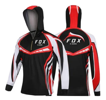 X-GODC FOX Рыболовная одежда С капюшоном, мужская рыболовная куртка, водонепроницаемое быстросохнущее пальто, рыболовная рубашка для пеших прогулок, езды на велосипеде, рыболовный костюм
