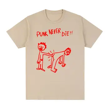 Винтажная футболка в стиле панк Never Die, Хлопковая мужская футболка, Новая футболка, женские топы