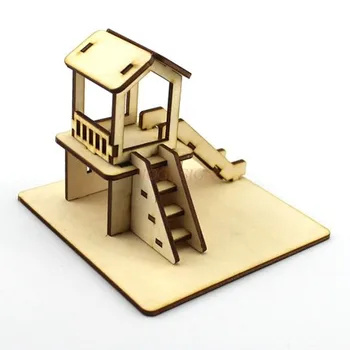 Горка для детского сада деревянная модель детский подарок ручной сборки небольшое производственное изобретение игрушка учебные пособия DIY house