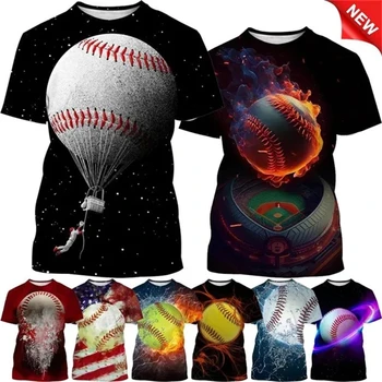 Горячая распродажа, Бейсбольная футболка с рисунком, индивидуальность, 3D, Спортивный софтбол, унисекс, Harajuku, Быстросохнущая футболка с короткими рукавами, топ