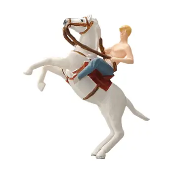 Декорации для диорамы, фигурки в масштабе 1: 64, Мужчина верхом на лошади, мини-реквизит для фотосъемки, орнамент, модель 1/64 человека для декора сцены своими руками
