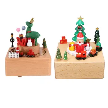 Деревянная музыкальная шкатулка, игрушка в виде замка, вращающийся орнамент, заводная музыкальная шкатулка для юбилея, украшение рабочего стола, подарок на День рождения, коллекционный
