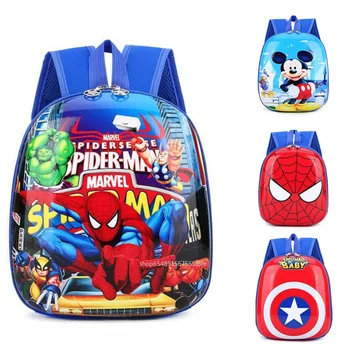 Детский рюкзак Человек-паук Капитан Америка, принцесса Эльза, Машинки Молния Маккуин, сумка для девочек и мальчиков, школьный ранец для детского сада