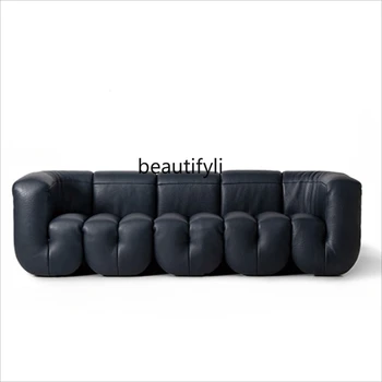 Дизайнерский B & B винтажный кожаный диван, U-образный модульный диван-кулак эпохи античности, кресла для гостиной, стулья для спальни