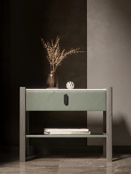 Дизайнерский минималистичный кожаный прикроватный столик, современная интеллектуальная перезаряжаемая небольшая панель rock panel