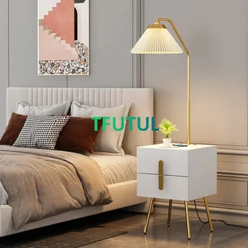 Дистанционное управление светодиодными торшерами для гостиной, прикроватными лампами для спальни, беспроводной зарядкой светодиодных светильников Home Deco