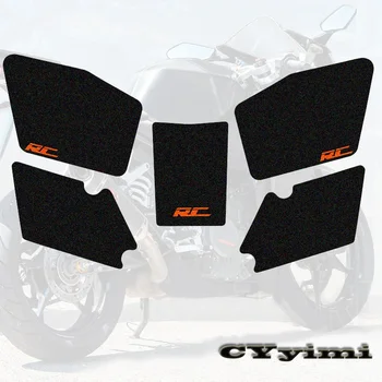 Для KTM RC 200 RC390 Тяговая накладка для бака мотоцикла, защита от бокового газа, защита колена, противоскользящая наклейка 3 м оранжевого цвета