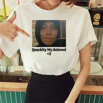Женская футболка Quackity Y2K, футболки с графической мангой, дизайнерская одежда harajuku для девочек 2000-х годов