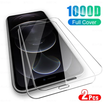 Закаленное стекло 2ШТ для Apple iPhone 12 Pro Max 12 Pro 12 12 mini Защитная пленка для экрана с полным покрытием 1000D Clear HD