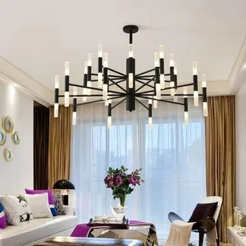 Золотой/черный Современный подвесной светильник со светодиодной подсветкой для кухни, гостиной, спальни на чердаке, Светильники