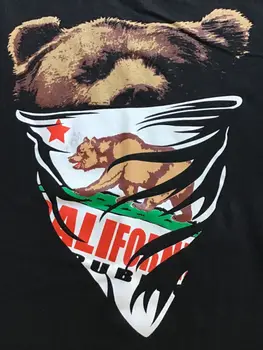 Классическая маска с изображением медведя из Калифорнийской республики от Alstyle, черная мужская футболка XXL