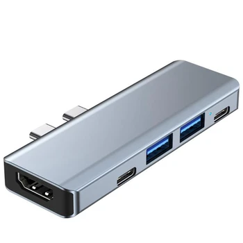 Концентратор USB Type C, совместимый с док-станцией MST 4K USB C HUB, подходит для адаптера Pro Air для компьютера Apple