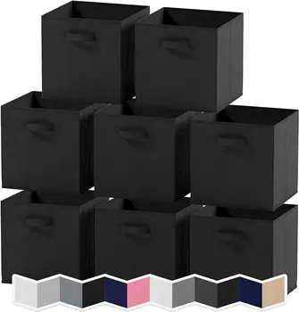 Корзины для хранения NEATERIZE Cube для организации - 13x13 дюймов - Набор из 8 сверхмощных кубов для хранения и организации