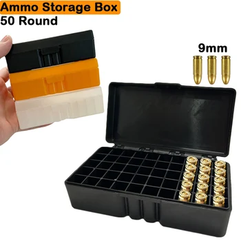 коробка для патронов калибра 9 мм на 50 патронов, тактическая коробка для пуль, переносная коробка для хранения патронов для охотничьих принадлежностей калибра 9 мм