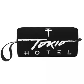 Косметичка с логотипом Tokio Hotel для женщин, косметички, винтажная дорожная сумка для ежедневных туалетных принадлежностей, сумка-органайзер