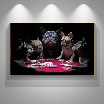 Кошки, собаки, играющие в покер, Забавный плакат и печать на холсте, Художественные Настенные Панно, Модный Современный стиль, Эстетичный Декор комнаты, Аффиче