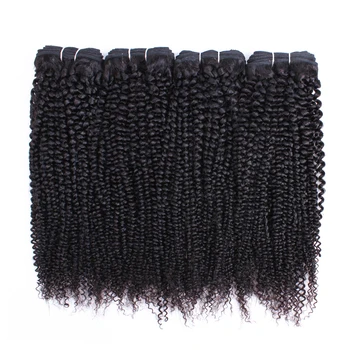 Кудрявые Вьющиеся Пучки Человеческих Волос Afro Curl Wefts Индийское Наращивание Человеческих Волос 1/3/4 Штуки На Всю Голову от 10 до 30 Дюймов kissshair