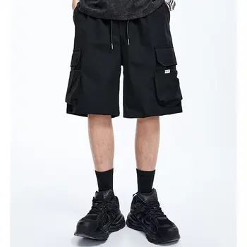 Летние шорты для мужчин Повседневные Y2k Однотонные модные мужские шорты-карго Студенческий хип-хоп Спорт Тренажерный зал Баскетбольные шорты Спортивные штаны