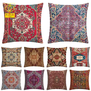 Марокканская наволочка с принтом в этническом стиле, чехол для подушки, декор для домашнего офиса, полиэстер, автомобильный диван, квадратные наволочки