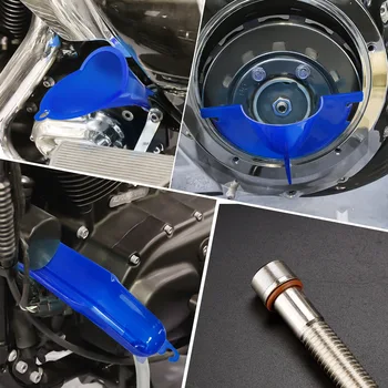 Масляная воронка основного корпуса мотоцикла, фильтр без капель # 1105, комплект масляной воронки с уплотнительным кольцом для сливной пробки, подходит для Harley Sportster Dyna