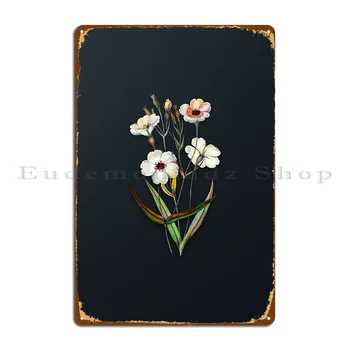 Металлическая вывеска с темноглазым цветком вискарии, ржавые клубные таблички, железный классический жестяной плакат