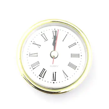 Металлические Круглые Вставные Часы 65 ММ С Римскими Цифрами, Миниатюрный Кварцевый Часовой Механизм, Вставка для Встроенного DIY