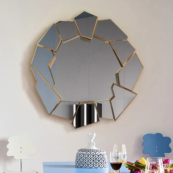 Настенное декоративное зеркало большой модели с подставкой для ванной комнаты С длинным душем, Большое зеркало для макияжа, Эстетичный дизайн дома Specchio YX50DM
