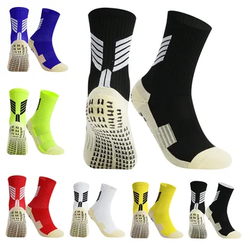 Новые футбольные носки на открытом воздухе, подошва из силикона, нескользящие футбольные носки, мужские женские спортивные носки