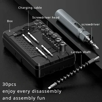 Отличный хит продаж, набор электрических отверток 3,6 В, интеллектуальная беспроводная электрическая отвертка, USB-ручка для зарядки, 30 комплектов инструментов