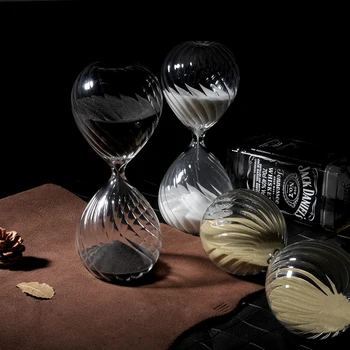 Песочные часы с песочным таймером на 30 минут, украшение для домашнего кафе, белое Черное Золото, подарок студенту на день рождения