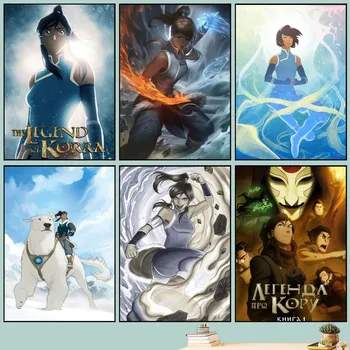 Плакат A-Avatar The Legend of K-Korra, сделай САМ, винтажный постер фильма, настенная художественная роспись, наклейки для учебы, большая настенная роспись