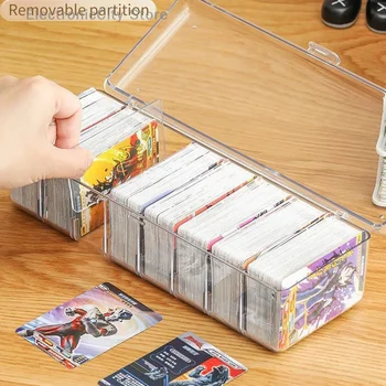 Прозрачная коробка для колоды горячих торговых карт Контейнер Большой емкости Органайзер для хранения коллекционных игровых карточек