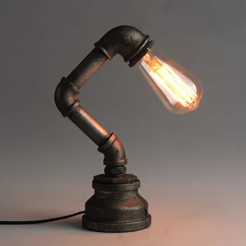 Промышленный Ветряной Водопроводный Настольный Светильник Loft Lamp E27 Edison Настольный Светильник Для Спальни Прикроватный Рабочий Светильник