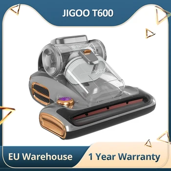Пылесос для матрасов JIGOO T600 мощностью 15 кПа 700 Вт, белый-ЕС-Конструкция с двумя чашками-Удаление пылевых клещей на 99,99% с ароматизирующей системой