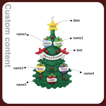 Рождественский кулон Сделай сам на заказ 3-8 имен Личные Семейные Рождественские елки подвесной орнамент Кулон Домашний декор