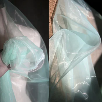 Светопроницаемая легкая пряжа плотная органза перспективная ткань пышная юбка свадебное платье ткань для детской одежды