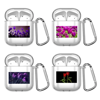 Силиконовый чехол с цветком Тюльпана Для Apple Airpods 1 или 2, Противоударный Чехол Для AirPods 3 Pro Pro2, Прозрачные Чехлы Для наушников, Протектор