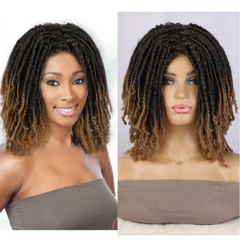 Синтетический Африканский парик из вязаных крючком волос с пружинящим переплетением и высокотемпературным волокном, короткие и тонкие грязные косички для женщин и мужчин