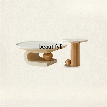 Современный минималистичный Балкон, Маленький Чайный столик, Комбинированная Высота Чайного столика, Подвижная Креативная мебель для Чайного столика в форме массива дерева