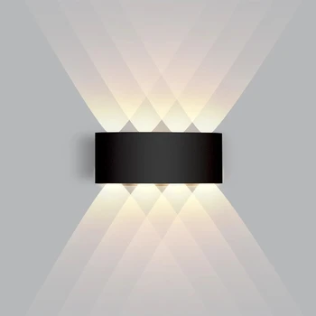 Современный светодиодный настенный светильник для внутреннего и наружного освещения Алюминиевый настенный светильник IP65 Водонепроницаемый 2/4/6/8 Вт для домашнего интерьера, прикроватной тумбочки в спальне